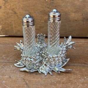 Arthur Court Pineapple Salt & Pepper shakers & Stand
